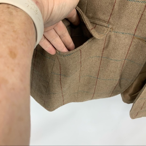 Eddie Bauer wool blend herringbone check double button lined blazer jack… - Picture 11 of 16